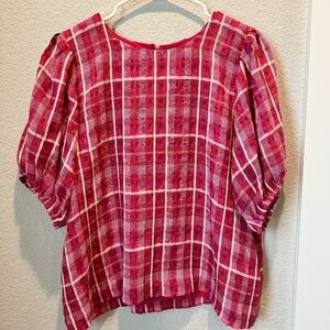 Madewell Red Plaid Blouse